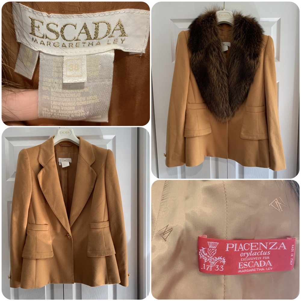 Escada 2 piece suit Margaretha Ley with REAL Fur - Picture 6 of 8